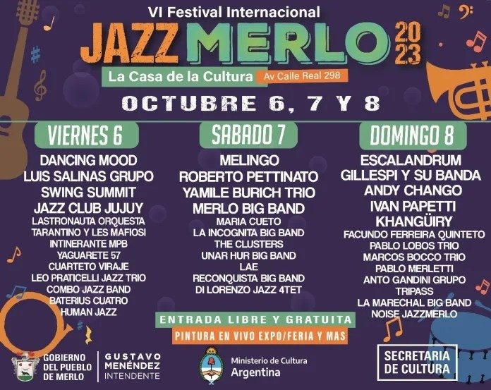 SE VIENE EL FESTIVAL INTERNACIONAL DE JAZZ EN MERLO