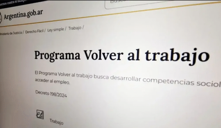 PROGRAMA VOLVER AL TRABAJO: CUAL ES EL MONTO EN AGOSTO